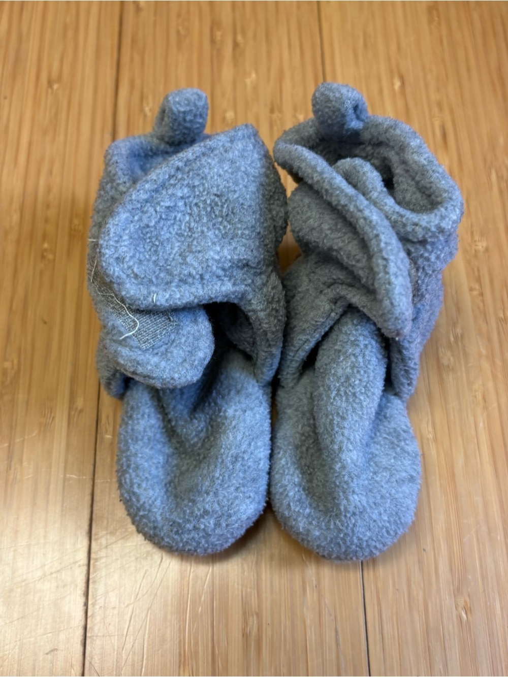 Grey Fleece Baby Booties - Soft Cozy Slippers